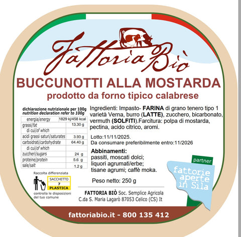 Buccunotti calabresi alla mostarda - 250 gr
